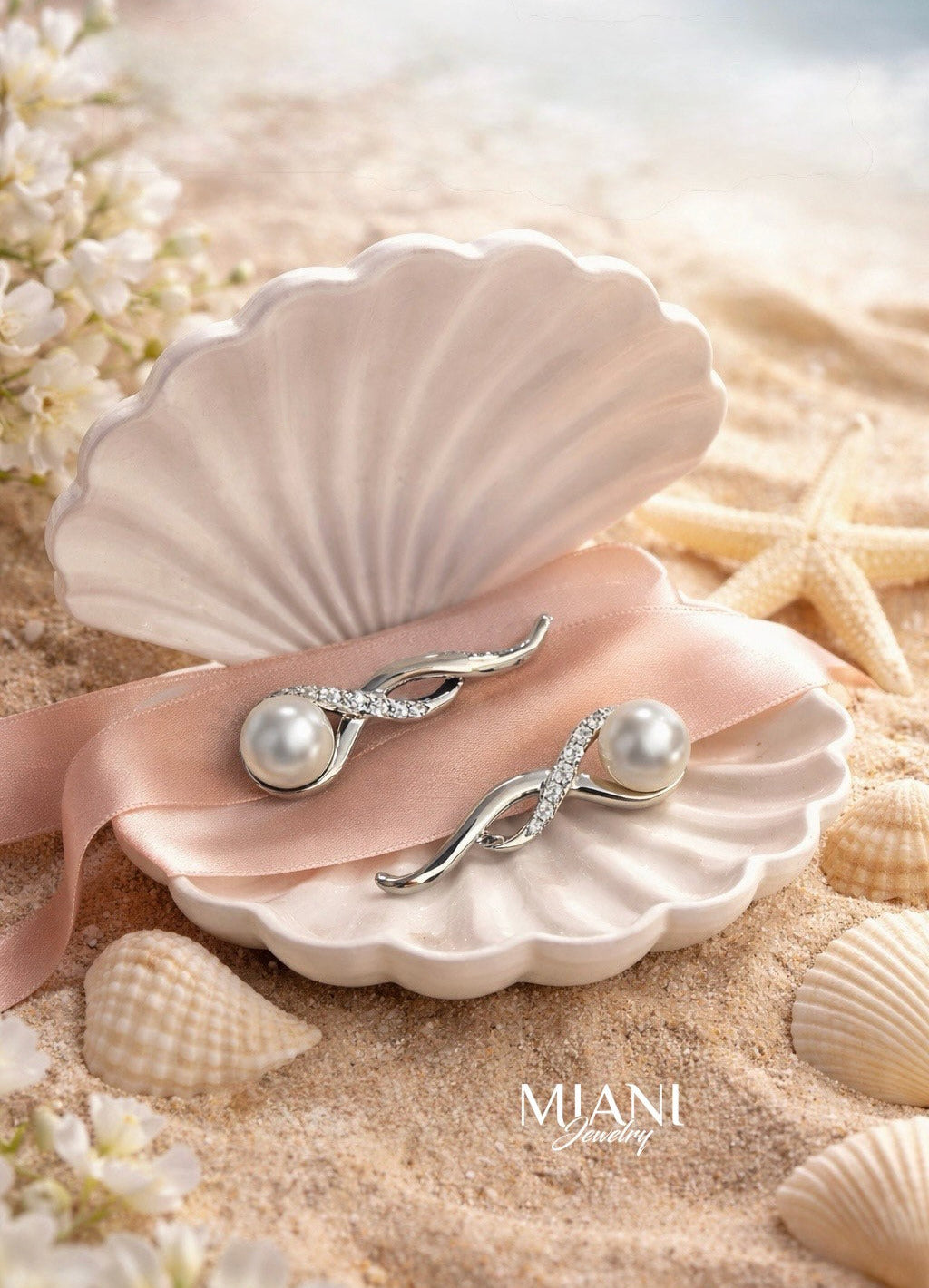 Pearl Wave Earrings