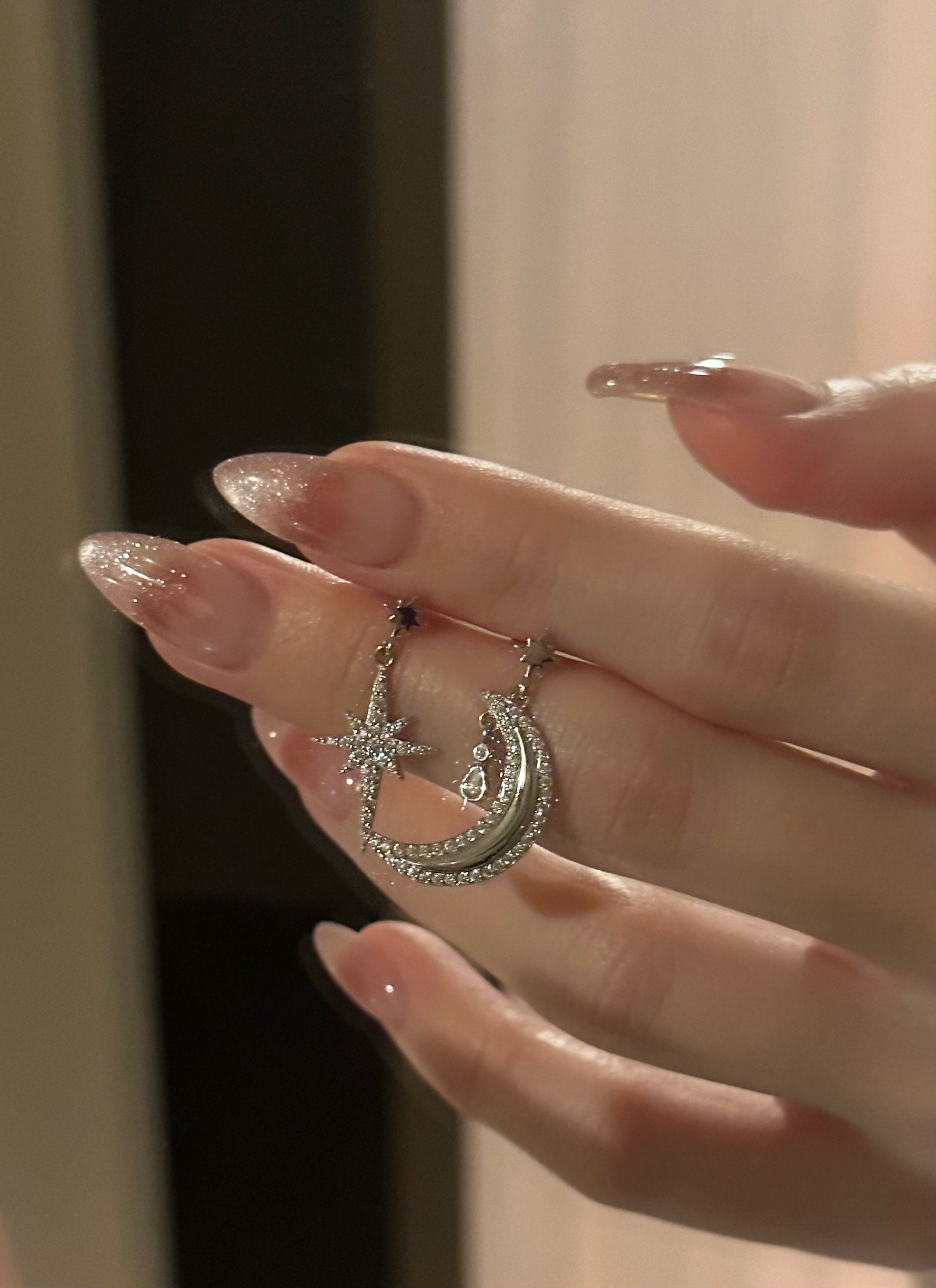 Star Half Moon Earrings