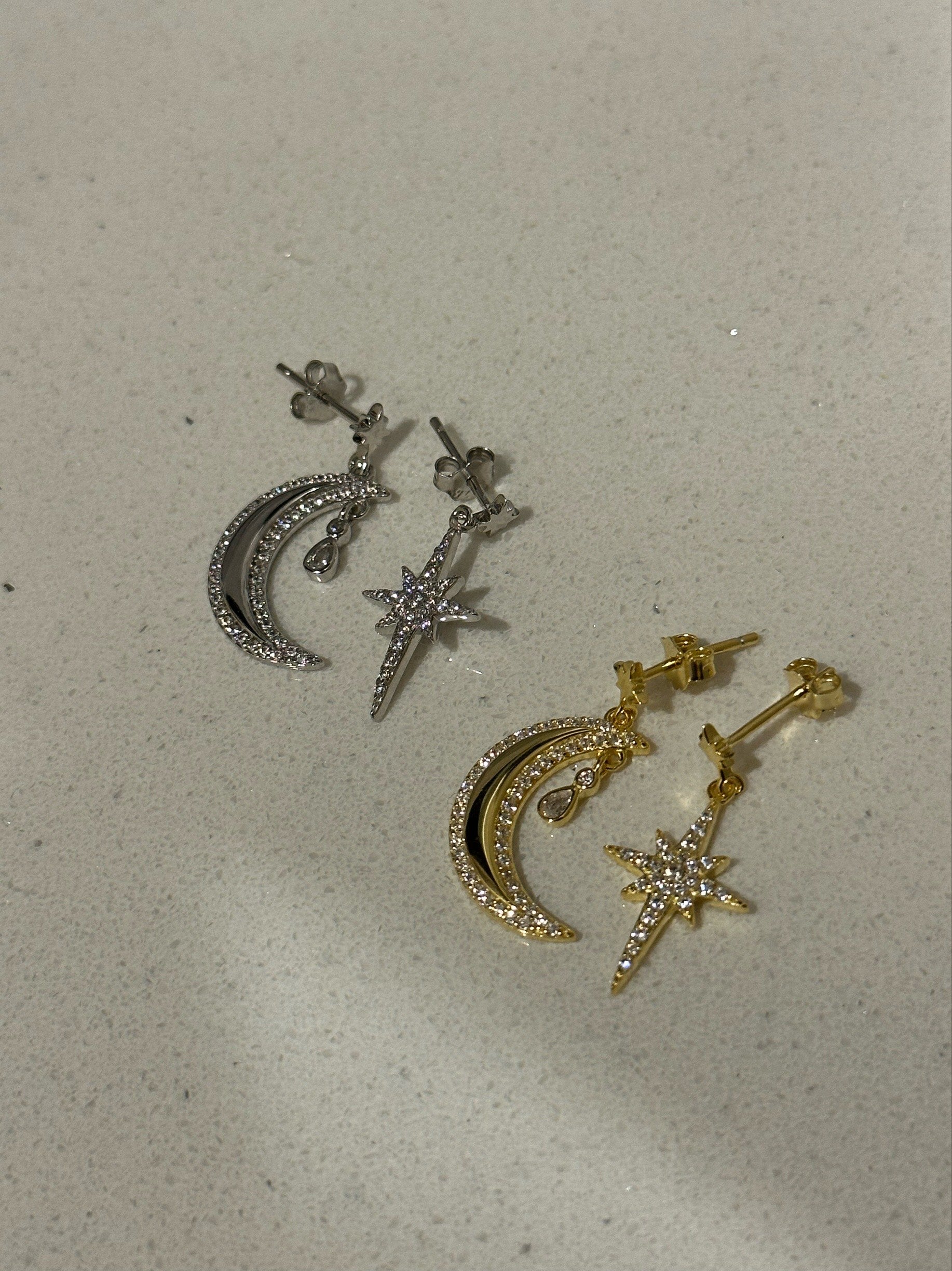Star Half Moon Earrings