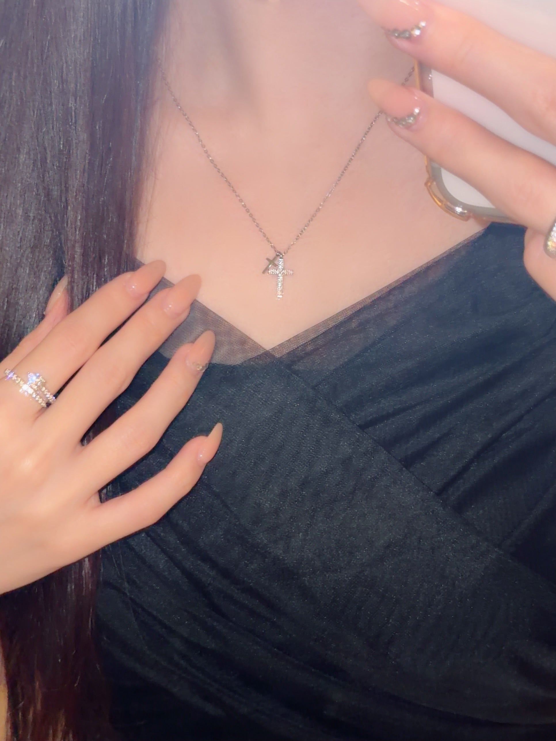 Double Cross Necklace