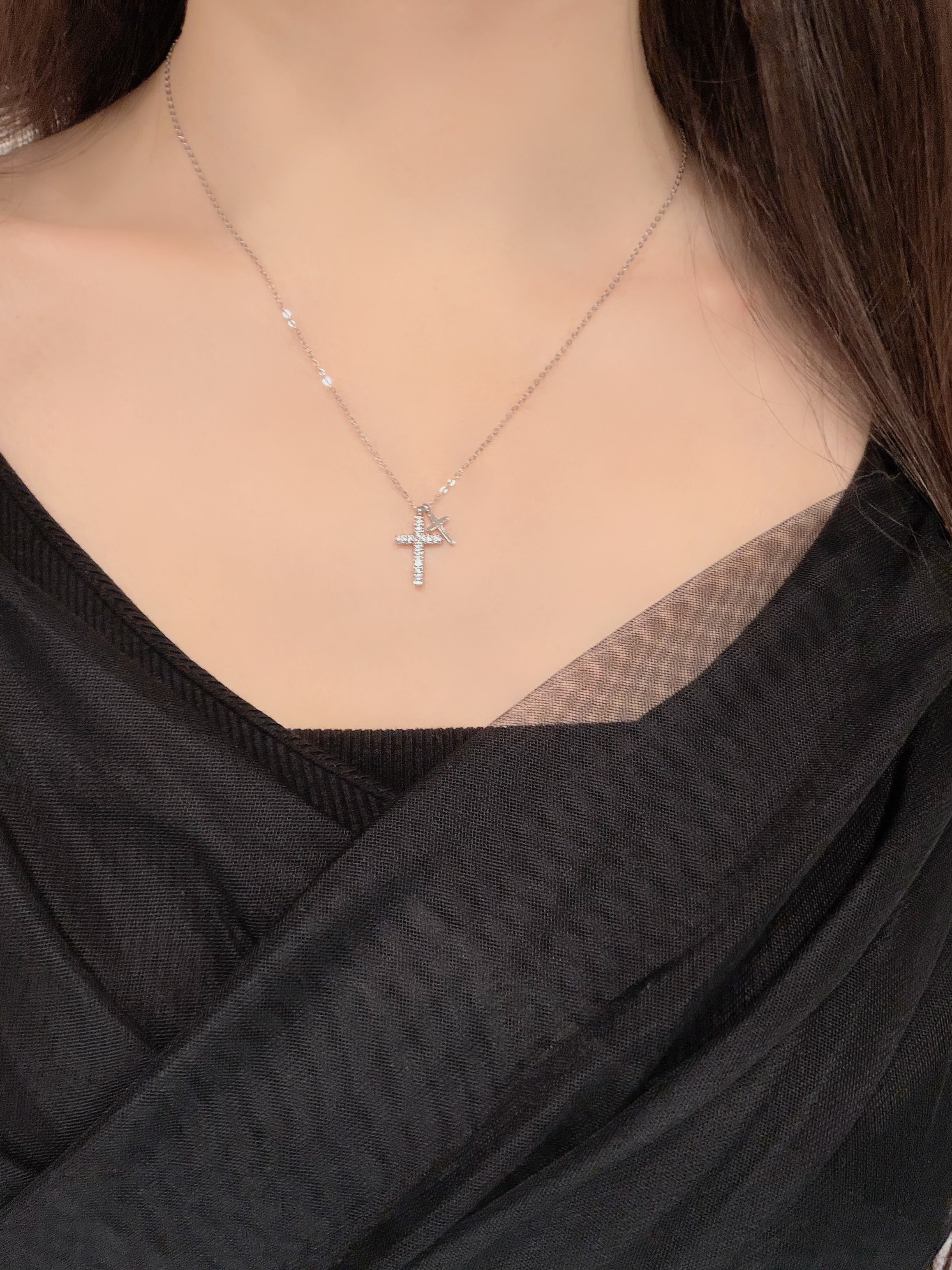 Double Cross Necklace