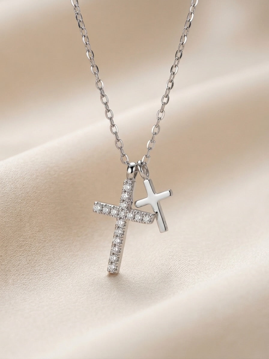 Double Cross Necklace