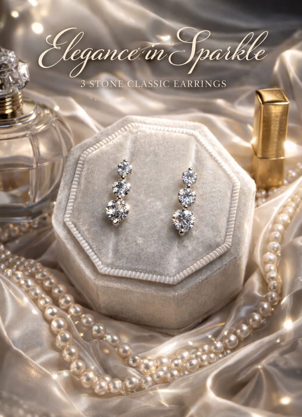3 Stone Classic Earrings