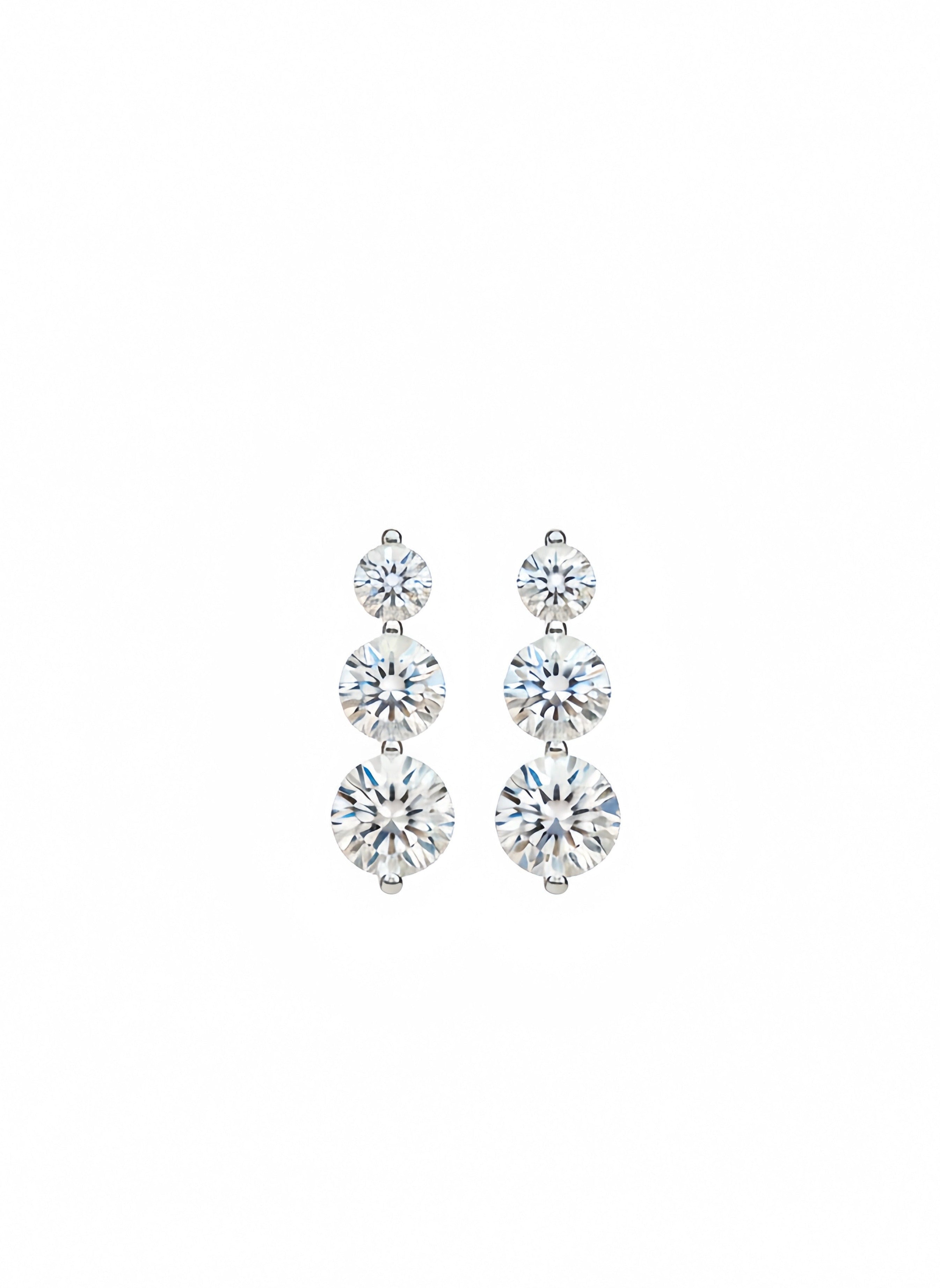 3 Stone Classic Earrings